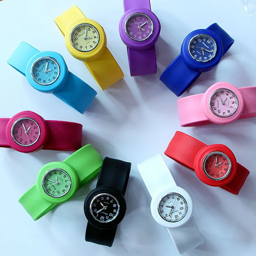 Kids Silicone Slap Wrist Watch ⌚ | 10 Colors Unisex Fun Pop Watch