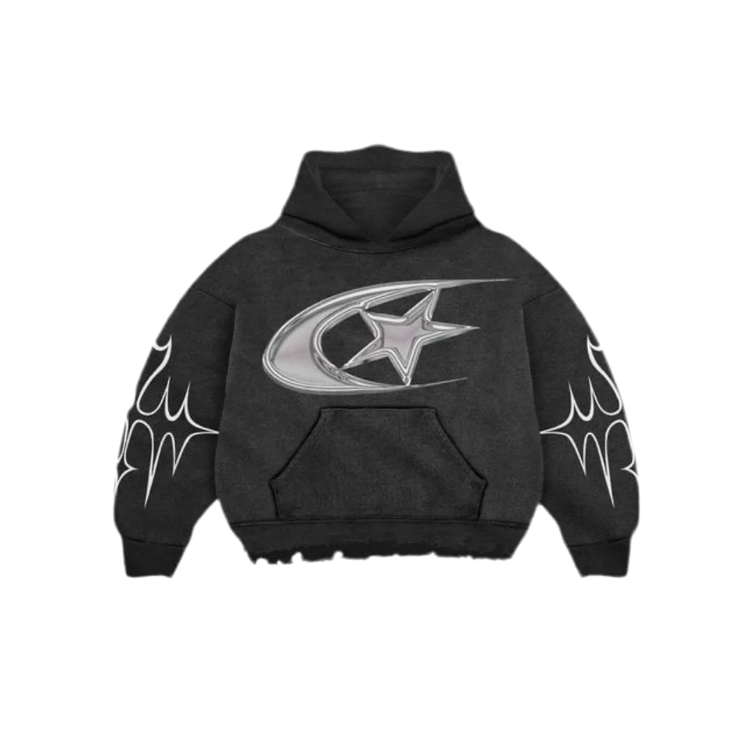 Vintage Skull Zip-Up Hoodie – Y2K Streetwear Sweatshirt for Men