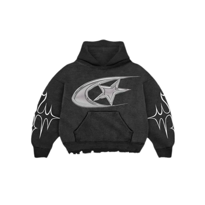 Vintage Skull Zip-Up Hoodie – Y2K Streetwear Sweatshirt for Men