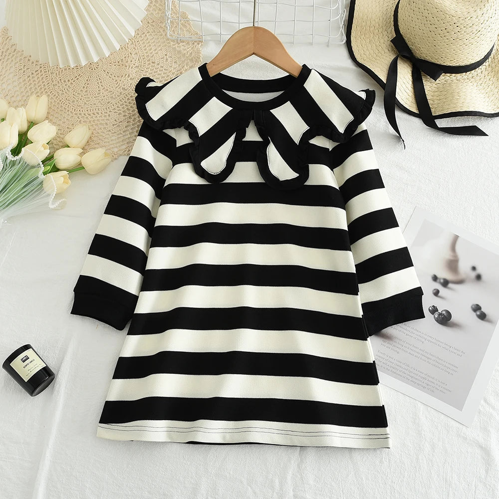 Premium Girls Doll Neck Flower Print Princess Dress