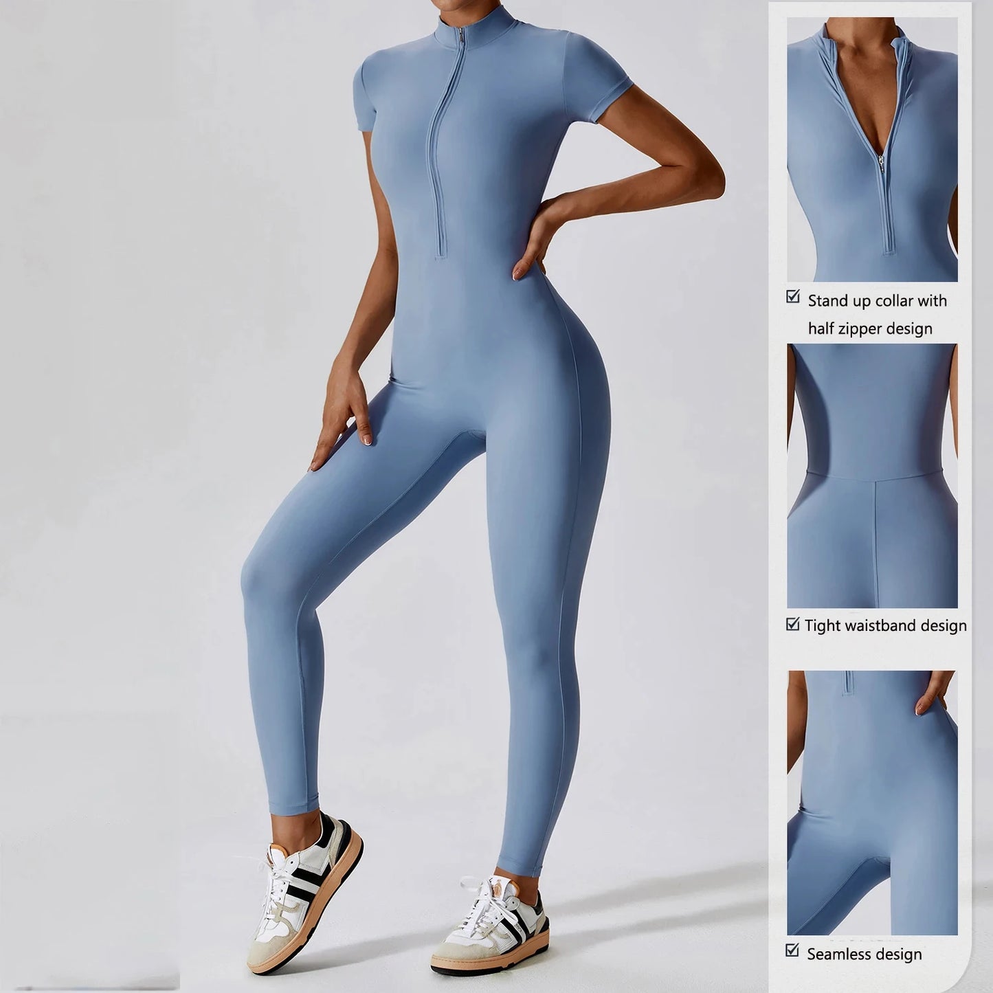 🧘‍♀️ Women’s Winter Yoga Jumpsuit – Long Sleeve High-Elastic Bodysuit