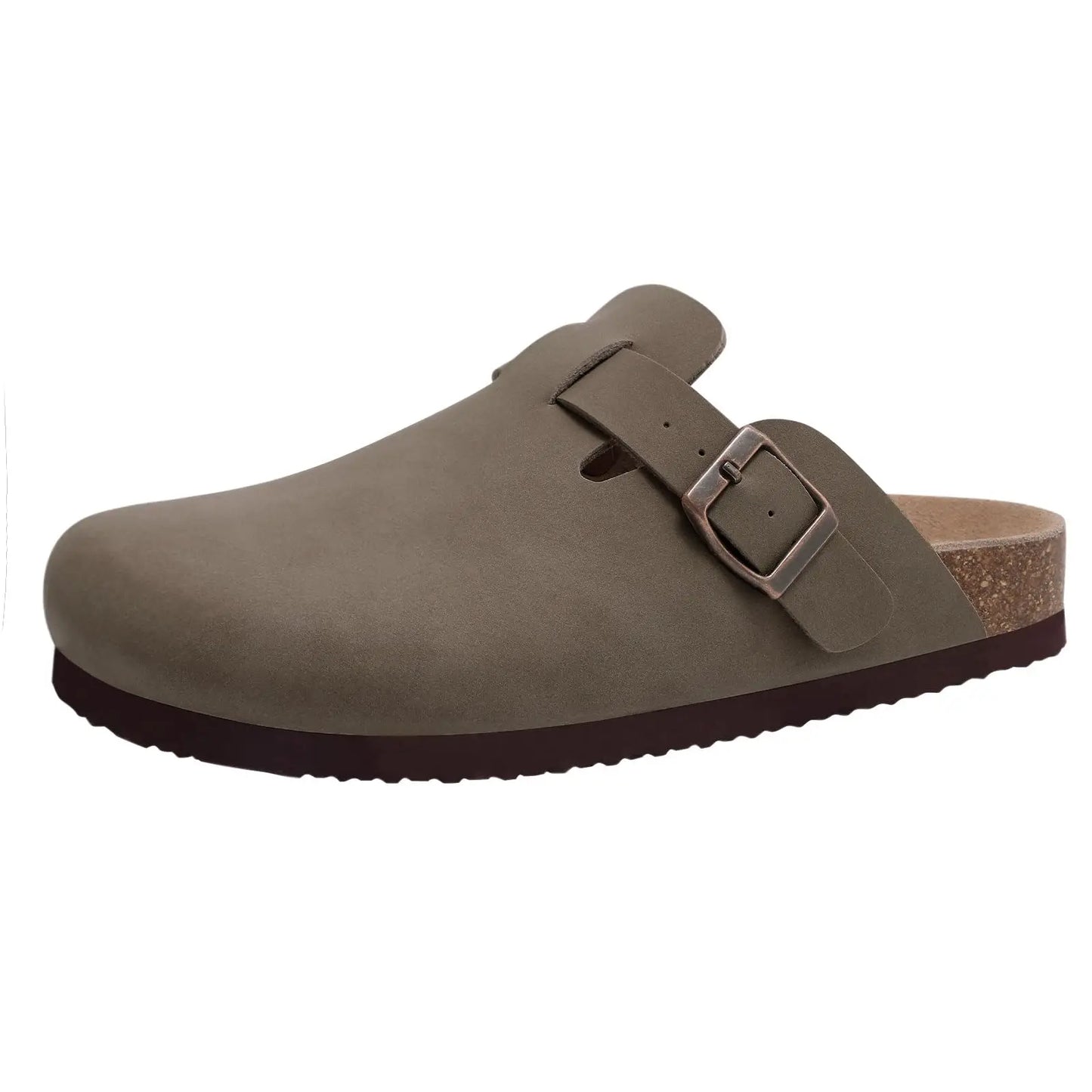 Women Suede Cork Mules 👡 | Arch Support Buckle Clogs