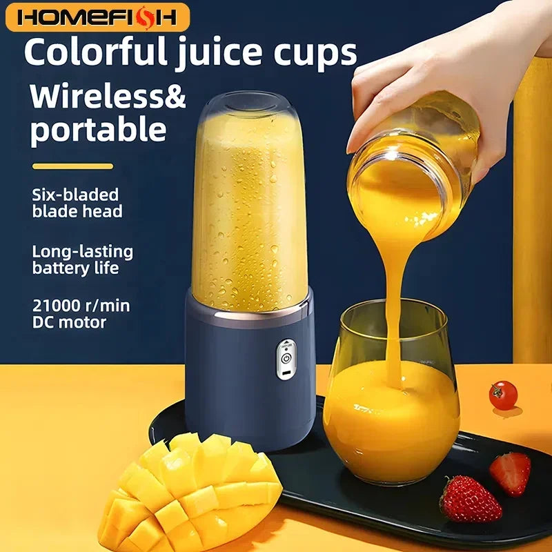 🥤⚡ HOMEFISH Portable Juice Blender 🍓
