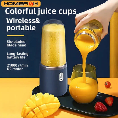 🥤⚡ HOMEFISH Portable Juice Blender 🍓