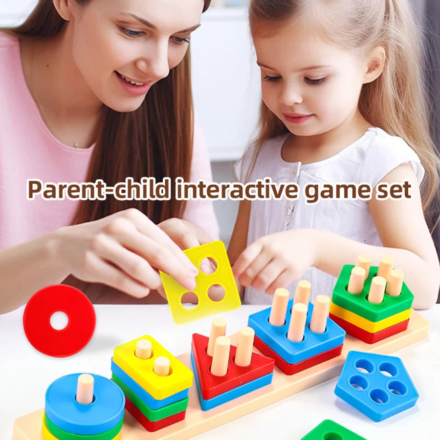 Kids Geometric Building Blocks Set – Early Learning Educational Toy