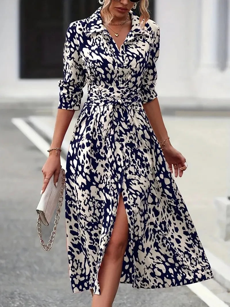 👗 Polo Neck A-Line Casual Dress