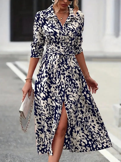 👗 Polo Neck A-Line Casual Dress