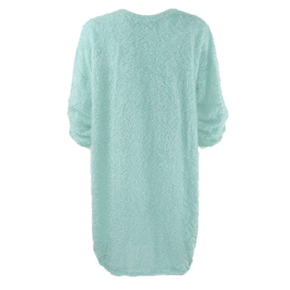 Women’s Winter Knit Sweater Dress – Oversized Crewneck