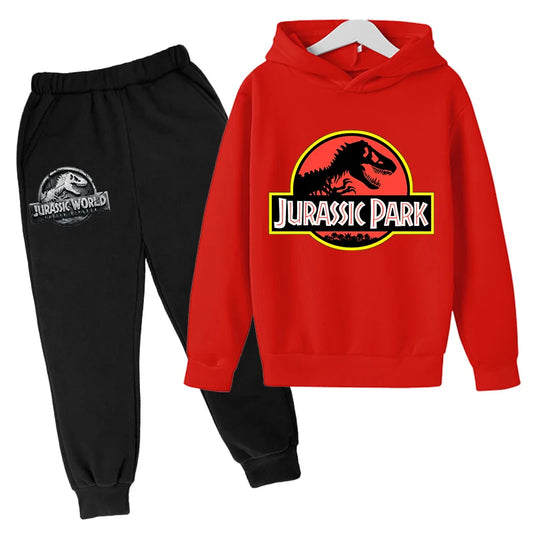 🦖 Jurassic World Boys Tracksuit Set – 2PCS Top & Trousers