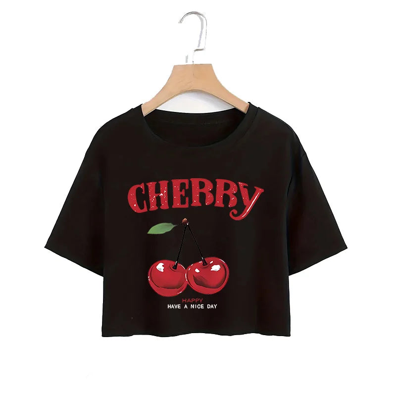 ✨ High Street Letter Print Crop Tee