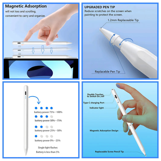 ✏️ Glomexia LED Stylus Pen with Palm Rejection