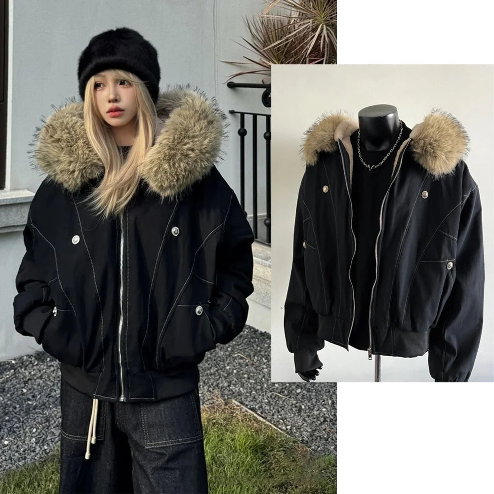 Rhinestone Hooded Crop Jacket