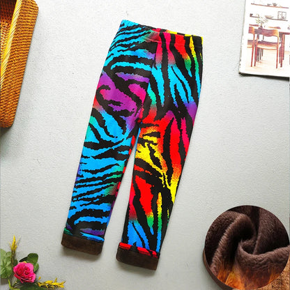 Premium Kids Winter Velvet Leggings – Thick Warm Cartoon Pants