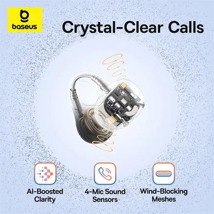 Baseus BC1 Open Ear Clip Wireless Earbuds – Bluetooth 6.0