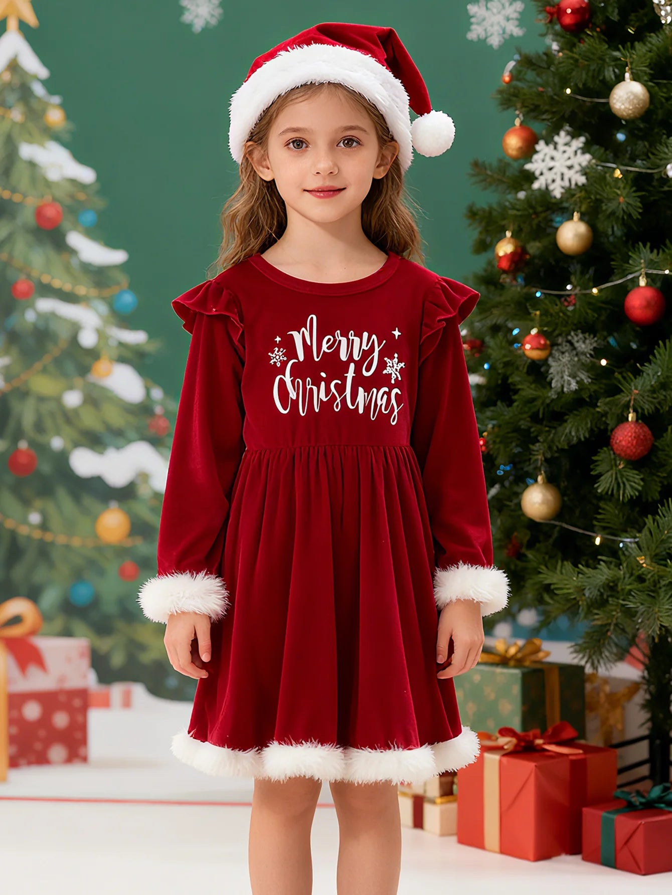 Winter Mermaid Dress for Girls ❄️👧