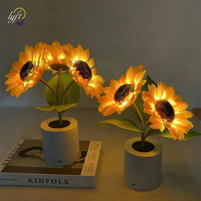 Rechargeable Sunflower LED Night Lamp