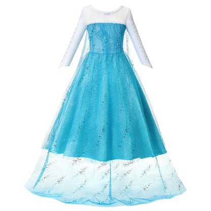 Summer Fancy Queen Elsa & Anna Princess Dress for Girls | Toddler Halloween Cosplay Party Costume Dress for 2-10 Years