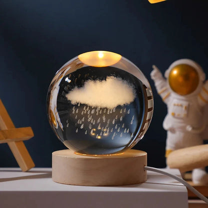 3D Moon Crystal Ball Night Light