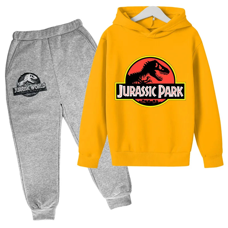 🦖 Jurassic World Boys Tracksuit Set – 2PCS Top & Trousers