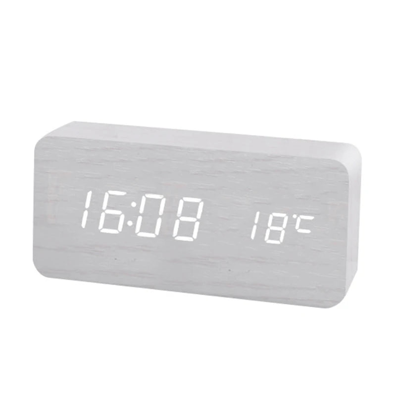 Glomexia Wooden LED Alarm Clock 🌿