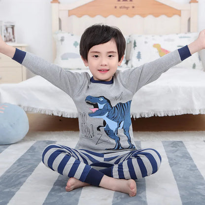 🧸 Boys Cartoon Cotton Pajama Set – Full Sleeve Nightwear