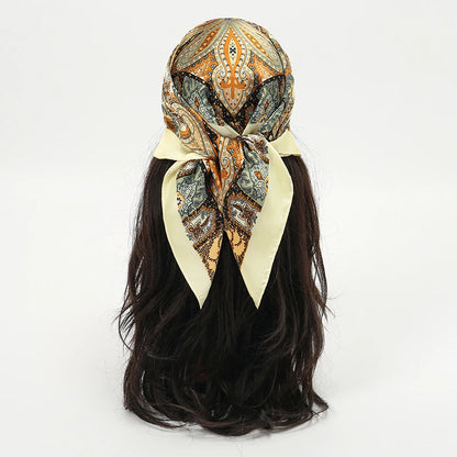 Premium 90x90 Paisley Fashion Scarf | Women Headband | GLOMEXIA