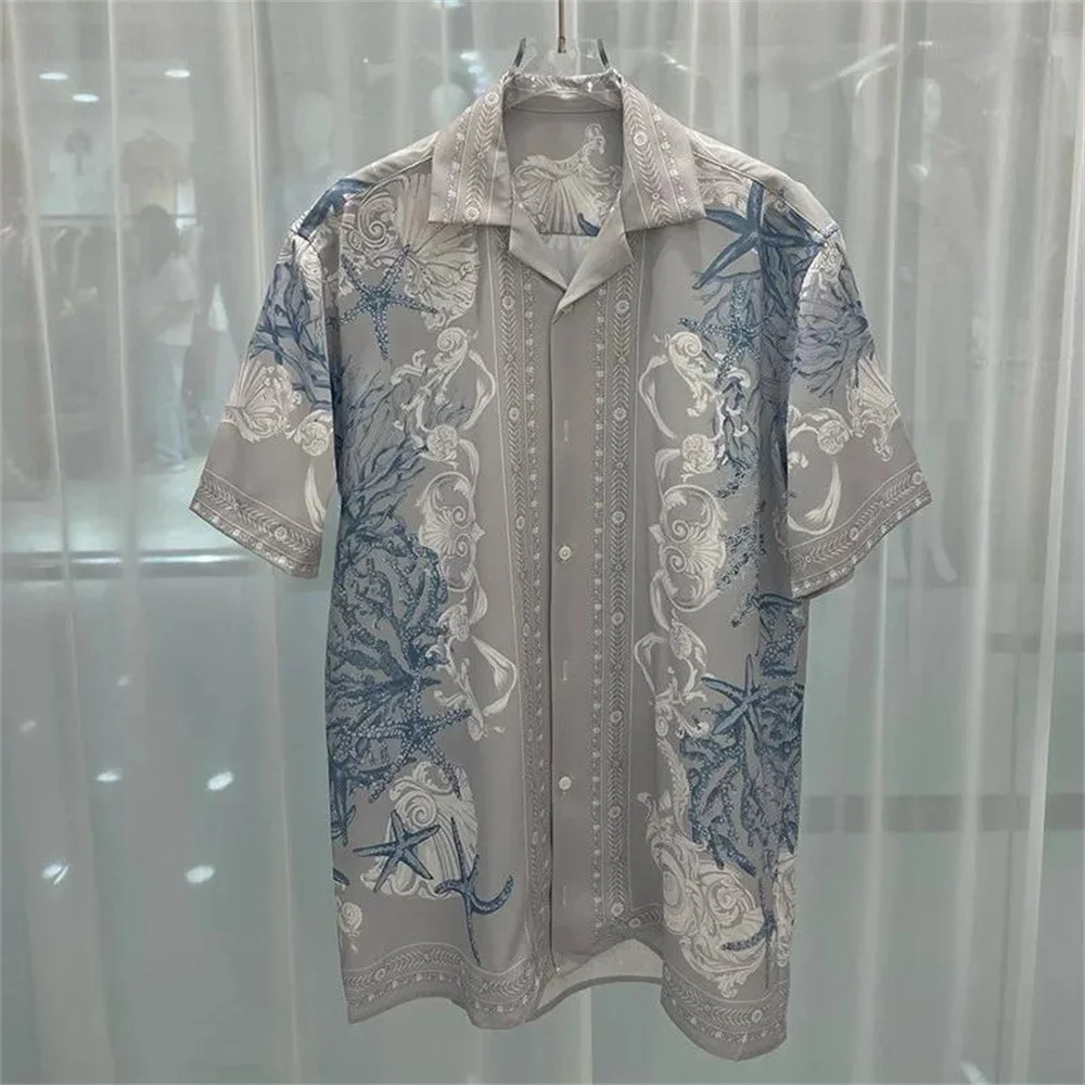 Premium Light Luxury Printed Shirt – Casual Short Sleeve
