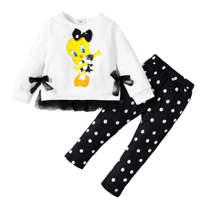 Premium Cartoon Girls Summer Clothing Set | Kids Fashion | GLOMEXIA