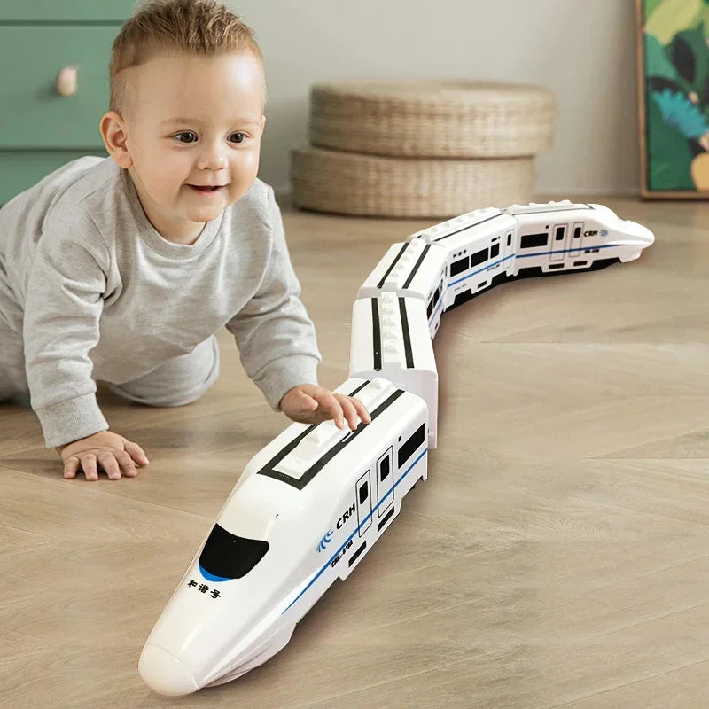 Kids DIY High-Speed Railway Train Set with Sound & Light