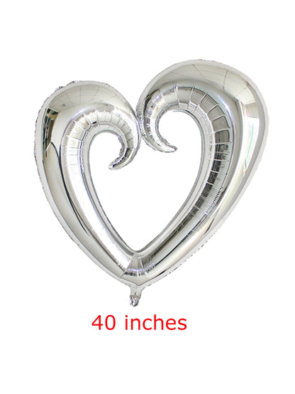 Large Kiss Me Love Heart Foil Balloon Stand