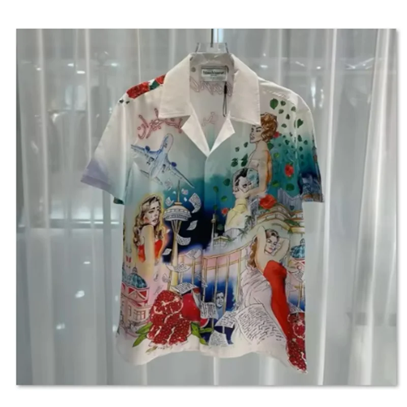 Premium Light Luxury Printed Shirt – Casual Short Sleeve