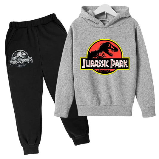 🦖 Jurassic World Boys Tracksuit Set – 2PCS Top & Trousers