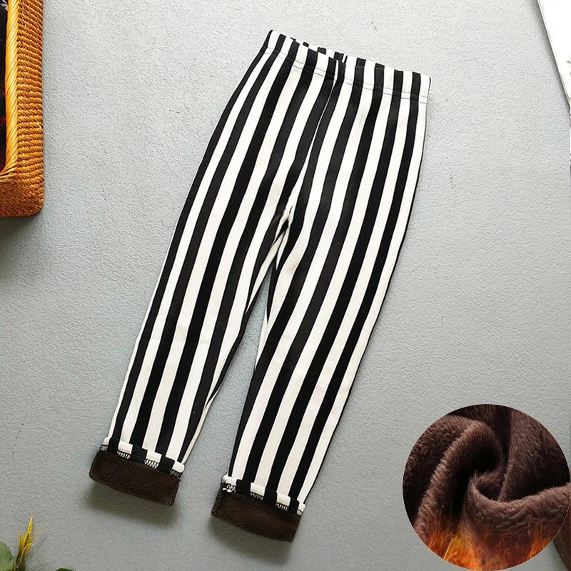 Premium Kids Winter Velvet Leggings – Thick Warm Cartoon Pants