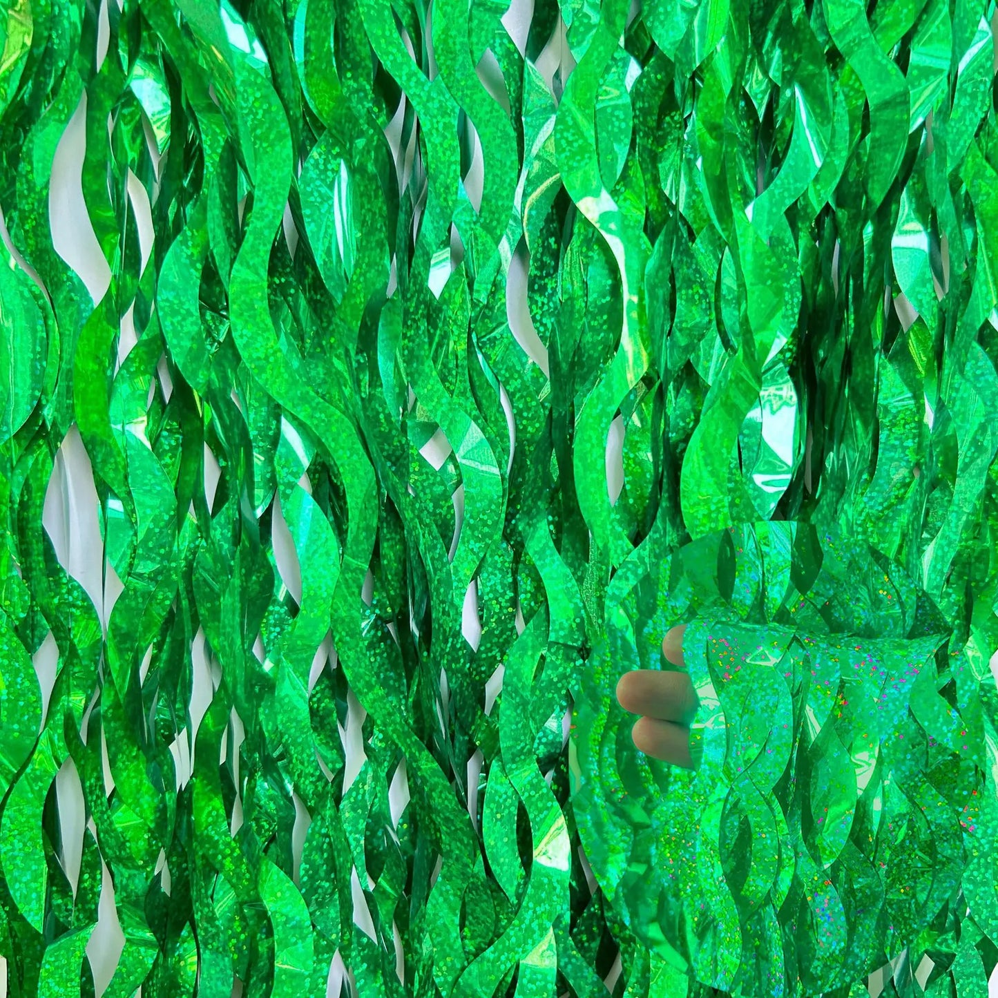 Metallic Tinsel Foil Fringe Curtain with Star