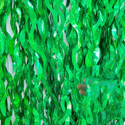 Metallic Tinsel Foil Fringe Curtain with Star