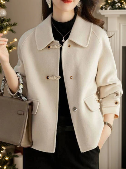 🧥 Women’s Double Breasted Casual Jacket – Autumn Winter Wear