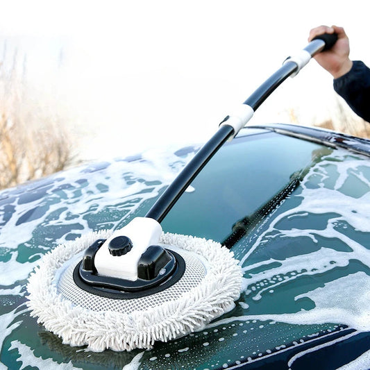 Premium Telescopic Car Wash Brush with Soft Chenille Mop