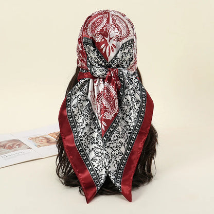 Premium 90x90 Paisley Fashion Scarf | Women Headband | GLOMEXIA