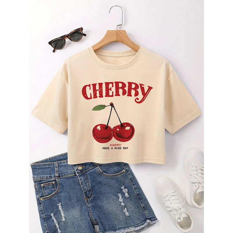 ✨ High Street Letter Print Crop Tee