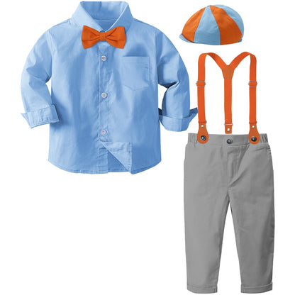 Toddler Boy Gentleman Suspender Outfit 🎩 Party & Birthday Set
