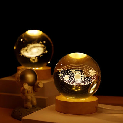 3D Moon Crystal Ball Night Light