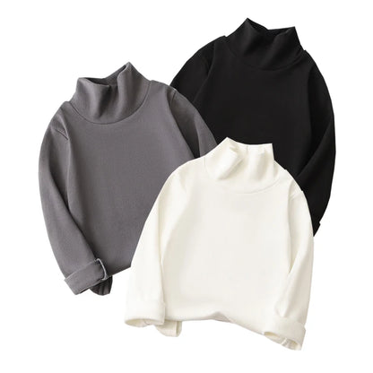 Glomexia Kids Cozy Cartoon Turtleneck Tee – Unisex Long Sleeve