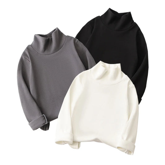 Glomexia Kids Cozy Cartoon Turtleneck Tee – Unisex Long Sleeve