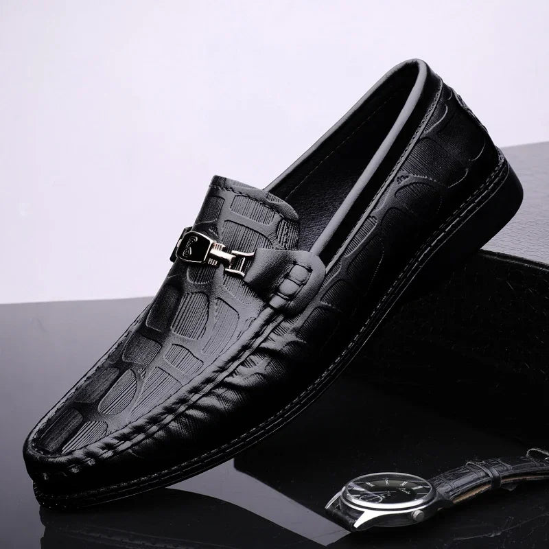 Men Genuine Leather Loafers 👞 | Breathable Slip-On Comfort