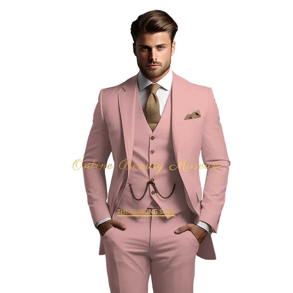 🤵 Men’s Wedding Banquet Suit – Classic Single Breasted Formal Set