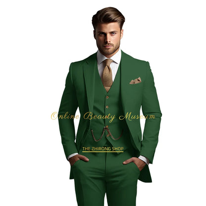 🤵 Men’s Wedding Banquet Suit – Classic Single Breasted Formal Set