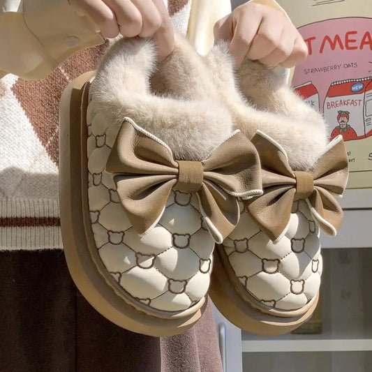 Women Bowknot Platform Ankle Boots