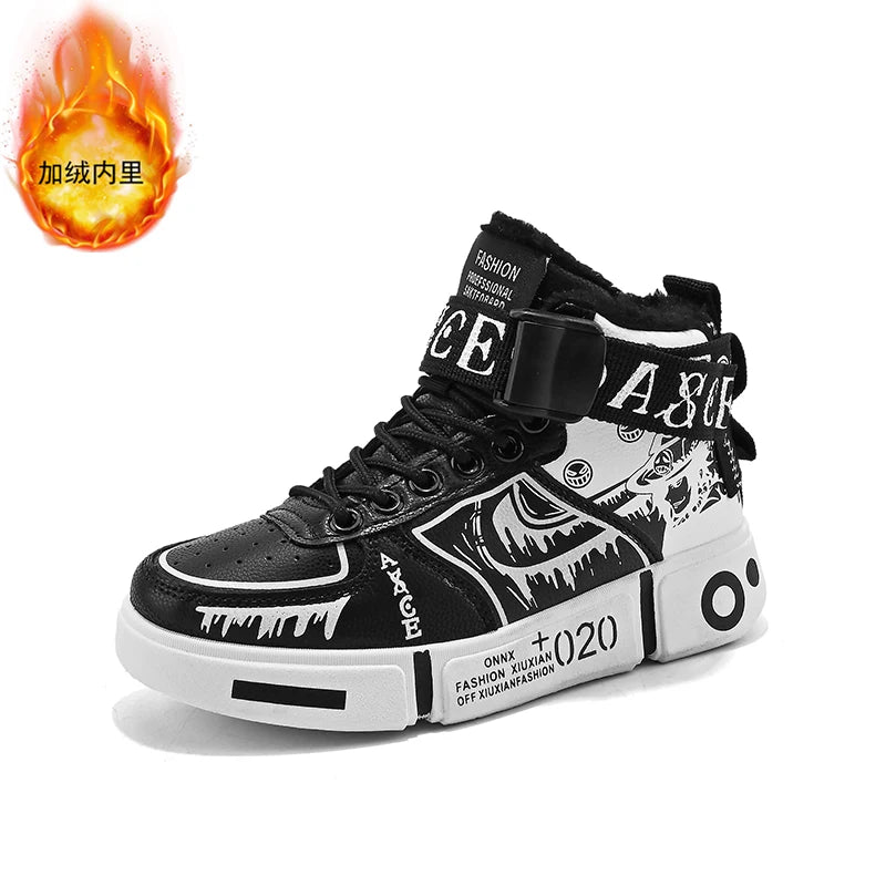 Boys High-Top Winter Sneakers 👟❄️ | Waterproof Anti-Slip