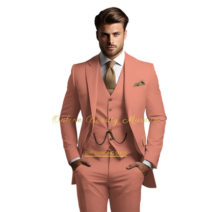 🤵 Men’s Wedding Banquet Suit – Classic Single Breasted Formal Set