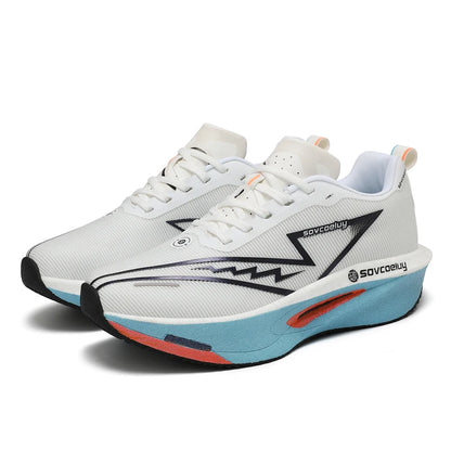 Men’s Lightweight Running Shoes | Breathable Nylon Sneakers with Carbon Plate | Non-Slip Casual Sports Shoes